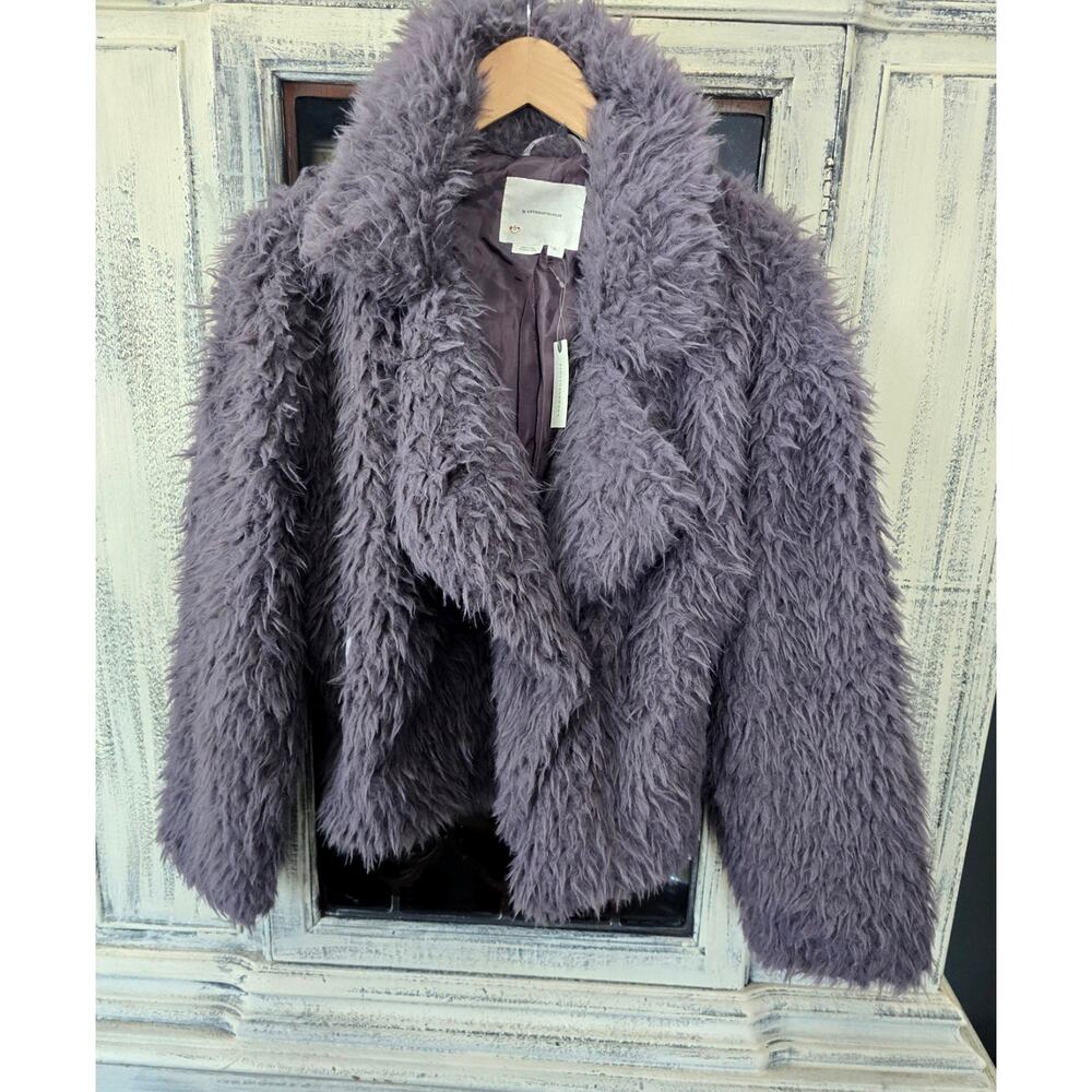 NWT Anthropologie Faux Fur Gray Jacket - Size XS - Picture 4 of 4